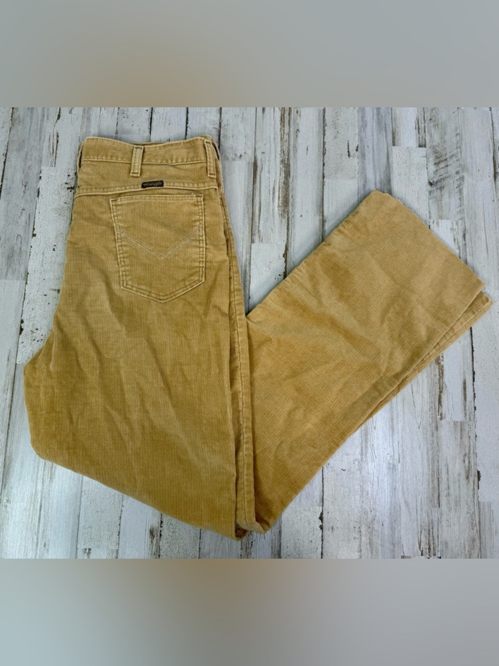 Wrangler Men's Corduroy Pants Tan 34x32 Solid 5-Pocket Vintage USA